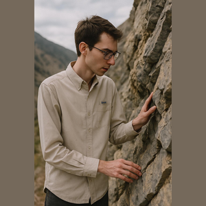 Columbia Men's Beige Button-Down Shirt Hiking Activewear Sun Protection Gorpcore
